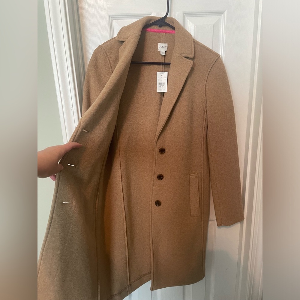 J. Crew Tan Boiled Wool Blend Top Coat - Picture 5 of 6